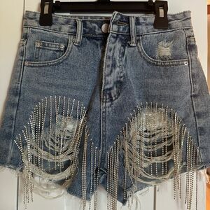 Jeans Short with brilliant applications size S but run small